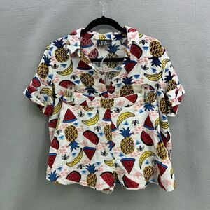 The Moon Womens Multicolor Fruit Printed Shirt Short Set Size Small
